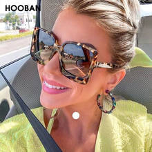 HOOBAN Роскошные негабаритные женские солнцезащитные очки модные большие пластиковые солнцезащитные очки Женские винтажные квадратные женские солнцезащитные очки UV400 2024 - купить недорого