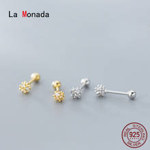La monada brincos minimalistas coreanos, tarraxas em prata 925, joias finas, brincos de prata 925 para mulheres 2024 - compre barato