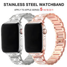 For Apple Watch band 40mm 44mm 38mm 42mm women Diamond Band for Apple Watch series765432 1 iWatch bracelet stainless steel strap 2024 - buy cheap