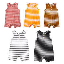 Baby Summer Clothes 0-24 Newborn Infant Baby Boy Girl Striped Romper Clothes Sleeveless Striped Summer Outfit Jumpsuit 0-24m 2024 - buy cheap