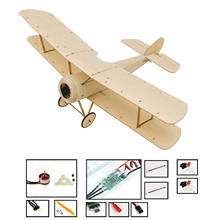 Aeronave de madeira dwh k06 sopcom pup rc, avião balsa 378mm, área externa, brinquedos de voo, kit de montagem diy, versão pnp 2024 - compre barato