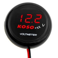 Motorcycle Volt meter Voltage Universal Round Mini LED Digital Koso Voltmeter   DC6.0-19.9V  For Yamaha XMAX NMAX Y15 ZR 2024 - buy cheap