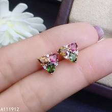 KJJEAXCMY fine jewelry natural Tourmaline 925 sterling silver women earrings new Ear Studs support test luxury 2024 - buy cheap