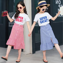 Girls Summer Suit 2019 New Short Sleeve Dress Girl Chinese and Korean Version Casual Skirt Two Piece Set Baby Girl Clothes 2024 - buy cheap