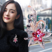 Hot Selling Fashionable Opal Stone Flower Brooch Pin Beautiful Rhinestone Clothes Accessories Women's Corsage Birthday Gifts 2024 - buy cheap