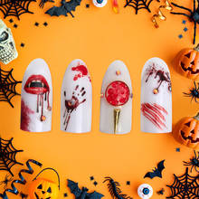 10 sheets New Halloween Bloody Nail Art Water Decals Stickers Self Adhesive Transfer Nail Stickers Horror Nail Sticker 2024 - купить недорого