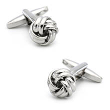 Knot Cuff Links For Men Ball Design Quality Brass Material Silver Color Cufflinks Wholesale&retail 2024 - buy cheap