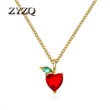 ZYZQ Summer Small Fresh Fruit Necklace Pendant Apple Necklace Simple Student Jewelry 2024 - buy cheap