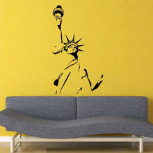 Pegatina removible de Estatua de la libertad, arte de pared de Nueva York, América, bricolaje, decoración del hogar, Mural para pared, pegatina para habitación 2024 - compra barato