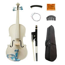 Acoustic Art Violin 4/4 White Painted Maple Student Beginner Violino Fiddle Strings Music Instruments with case bow rosin string 2024 - buy cheap