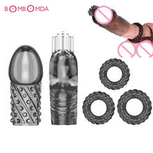 5pcs Male Penis Sleeve Glans Expand Enlarger with Cock Ring Erection Delay Ejaculation Trainer Ring Adult Sex Products For Men 2024 - buy cheap