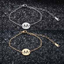 Pulsera de acero inoxidable con A-Z de nombre inicial para mujer, pulsera con letras y nombre, calidad increíble 2024 - compra barato