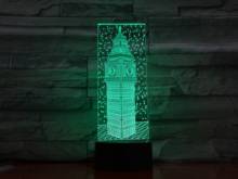 Quente 3d lâmpada sino torre forma luz da noite carga colorido acrílico luminaria usb luminárias decoração de natal para casa 1013 2024 - compre barato