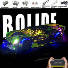 Construcción del Bugattied Bolide Porsched para niños, coche de carreras de alta tecnología, modelo, bloques, MOC, velocidad, campeón, vehículo, juguetes, regalo 2024 - compra barato
