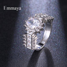 Emmaya, новинка, современный стиль, Геометрическая модель, разноцветный кубический циркон для женщин, Крутое кольцо, модные вечерние, привлекательные украшения 2024 - купить недорого