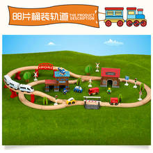 88 pcs wooden train track toy Children's educational track toy track set compatible with wooden train tracks and electric cars 2024 - buy cheap