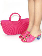 Doershow-Conjunto de zapatos y bolsas italianos a juego, zapatos y bolsas de boda de alta calidad, color fucsia SCK1-4 2024 - compra barato