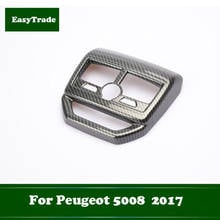 For Peugeot 5008 Accessories 2017 Car Rear Air Condition Outlet Frame Trim Carbon Fiber Anti-kick Cover Decals Accessories 2024 - buy cheap