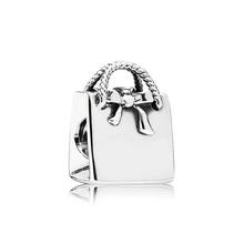 Abalorio de plata de ley 925 auténtica para mujer, accesorio con lazo para bolso, compatible con pulsera Pandora, regalo, joyería artesanal 2024 - compra barato