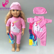 Кукла-младенец купальник с единорогами кукольная одежда подходит для 43 см для ухода за ребенком для мам-новорожденная Кукла Одежда и 18 дюймов американская Кукла Одежда 2024 - купить недорого