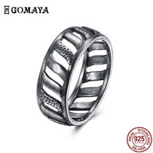 GOMAYA Antique Silver Plated Women Classic Trendy Hollow Out Design Round Ring Fit Festival Birthday Gift Fashion Jewelry Simple 2024 - buy cheap
