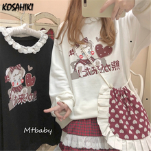 KOSAHIKI Japanese Harajuku Hoodie 2022 Fashion Women Japan Style Kawaii Cute Cartoon Bear Print Hoodies Streetwear Sweatshirt 2024 - buy cheap