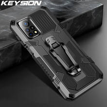 Keysion caso armadura à prova de choque para xiaomi mi 10t 10t pro 5g suporte pc + silicone telefone volta capa para xiaomi mi 10t lite 5g 2024 - compre barato