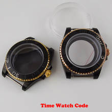 Fully Black 40mm PVD Coated Watch Case Parts fit for NH35 NH36 automatic Movement sapphire glass golden plated case replacement 2024 - buy cheap