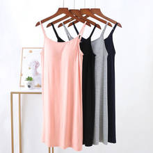 New sexy nightgown women sleeveless sling night dress modal cotton sleepwear bra pad comfortable short nightshirt female dresses 2024 - buy cheap