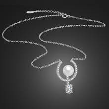 Gargantilla Vintage de plata de ley 100% para mujer, colgante elegante de circonita brillante con perlas, collares, joyería fina, regalo 2024 - compra barato