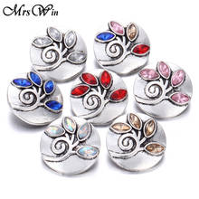 6pcs/lot 2019 New Snap Jewelry Rhinestone Tree of Life Metal 18mm Snap Buttons Fit DIY Leather Snap Bracelet Necklace 2024 - buy cheap