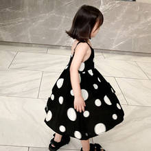 Summer Girls Dress Simple Cool Style Polka Dot Sling Beach Dress Baby Kids Clothes Children'S Clothing 2024 - buy cheap