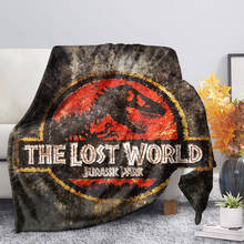 Manta de franela de dinosaurios de Jurassic World, edredón con imagen personalizada, decoraciones cómodas para el hogar y el dormitorio, sofá cama, 150x200cm 2024 - compra barato