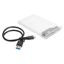 Nueva carcasa de plástico transparente para HDD SSD de 2,5 pulgadas, carcasa para portátil SATA III a USB 3,0, soporte de caja de disco duro externo 6TB 2024 - compra barato