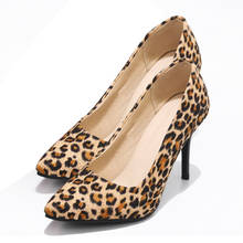 EAGSITY Suede Leopard print pumps high heel shoes women stiletto heels pointed toe party ladies dress shoes 2024 - buy cheap