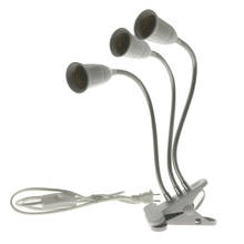 Suporte para lâmpada de mesa com tomada 360 graus, flexível, e27, com fixador para pescoço de ganso, com interruptor liga/desliga, para casa, planta
