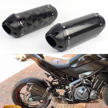 Tubo de escape de fibra de carbono para motocicleta, silenciador de tubo de escape de 51mm para MT07 R3 R6 Z650 Z900 z1000 cb1000r ATV MT09 2024 - compra barato