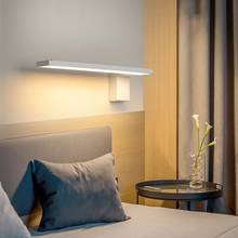 Комнатные настенные светодиодные лампы в скандинавском стиле, современный простой стильный светильник для стены, спальни, прикроватного столика, лестницы, кабинета, гостиной, черного и белого цвета, 12 Вт 2024 - купить недорого