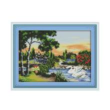 Swan Lake (2) cross stitch kit 14ct 11ct count printed canvas stitching embroidery DIY handmade needlework 2024 - buy cheap