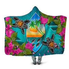 Guam Hooded Blanket Couple of Turtles 3D printed Wearable Blanket Adults Kids Various Types Hooded Blanket 2024 - buy cheap