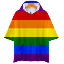 Fashion Pride LGBT Clothes Gay Love Lesbian Rainbow Flag Design hooded T Shirt Men Women High Quality Streetwear tshirt T-shirt 2024 - buy cheap