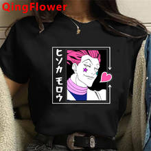 Женская футболка с рисунком Hunter X Hunter, футболка в стиле Харадзюку, с милым рисунком киллуа, забавная футболка с японским аниме «хисока», женские футболки 2024 - купить недорого