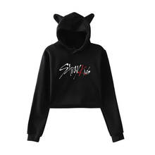 Fashion Cropped Hoodie Stray Kids Harajuku Long Sleeve Short Sweatshirt K-pop Female Fans Hip Hop Casual Pullover Slim Fit Coat 2024 - buy cheap