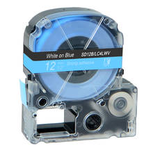 12mm White on Blue SD12BW LC-4LWV adhesive ribbon label tape for kingjim/epson label maker LW300 LW400 LW-600P 2024 - buy cheap