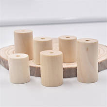 Diy grânulos de madeira natural barril espaçador inacabado crianças encantos de madeira artesanato para colar jóias fazendo brinquedos 20 25 30mm 2024 - compre barato