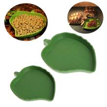 New Reptile Water Food Dish Bowl Plastic Gecko Meal Worm Feeder Leaf Shape 2size 2024 - buy cheap