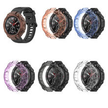 Protetor de relógio smartwatch tpu macio, capa anti-queda para amazfit t-rex, acessórios para smartwatch 2024 - compre barato