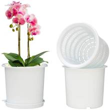 Meshpot 16cm/7.5inch Plastic Flower Pots Cachepot for flowers With Air Holes planter - Inner Pot, Outer Pot,Tray Included 2024 - buy cheap