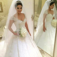 Vestido de noiva flores cristalinas zj9099, vestido de baile de casamento 2020, novo vestido com manga comprida, apliques de renda muçulmano, para casamento 2021 2024 - compre barato