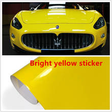 Personality sticker 152cm Glossy yellow Vinyl Wrap motorcycle sticker Adhesive Air Release Bubble Sticker Decal Film Car styling 2024 - buy cheap